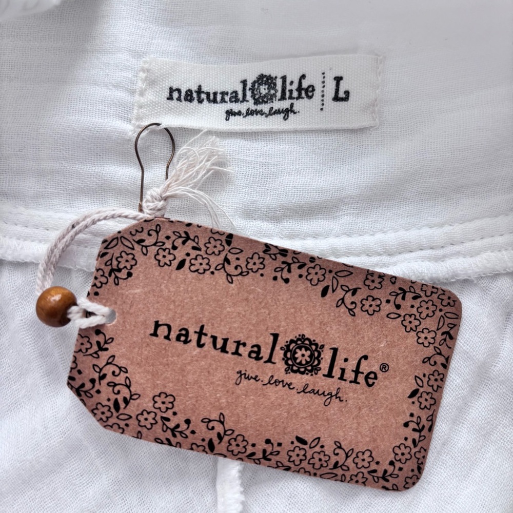 NATURAL LIFE Feelin' Alive White Cotton Convertible Boho Midi Skirt—NWT--L - Picture 11 of 13